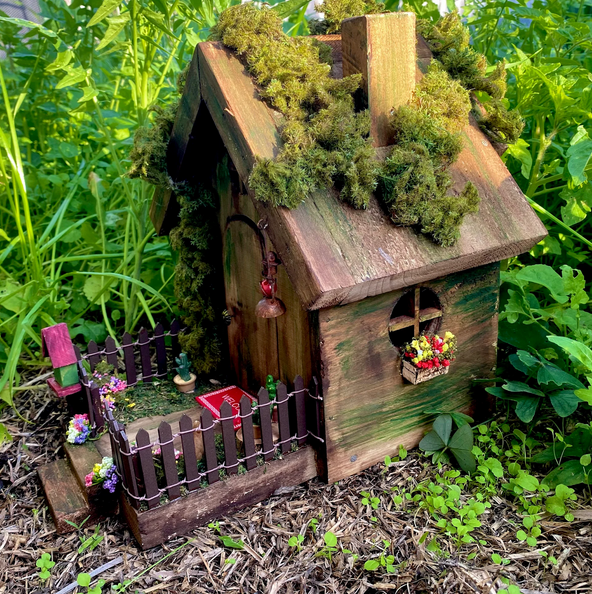 Wooden Cottage Fairy Garden